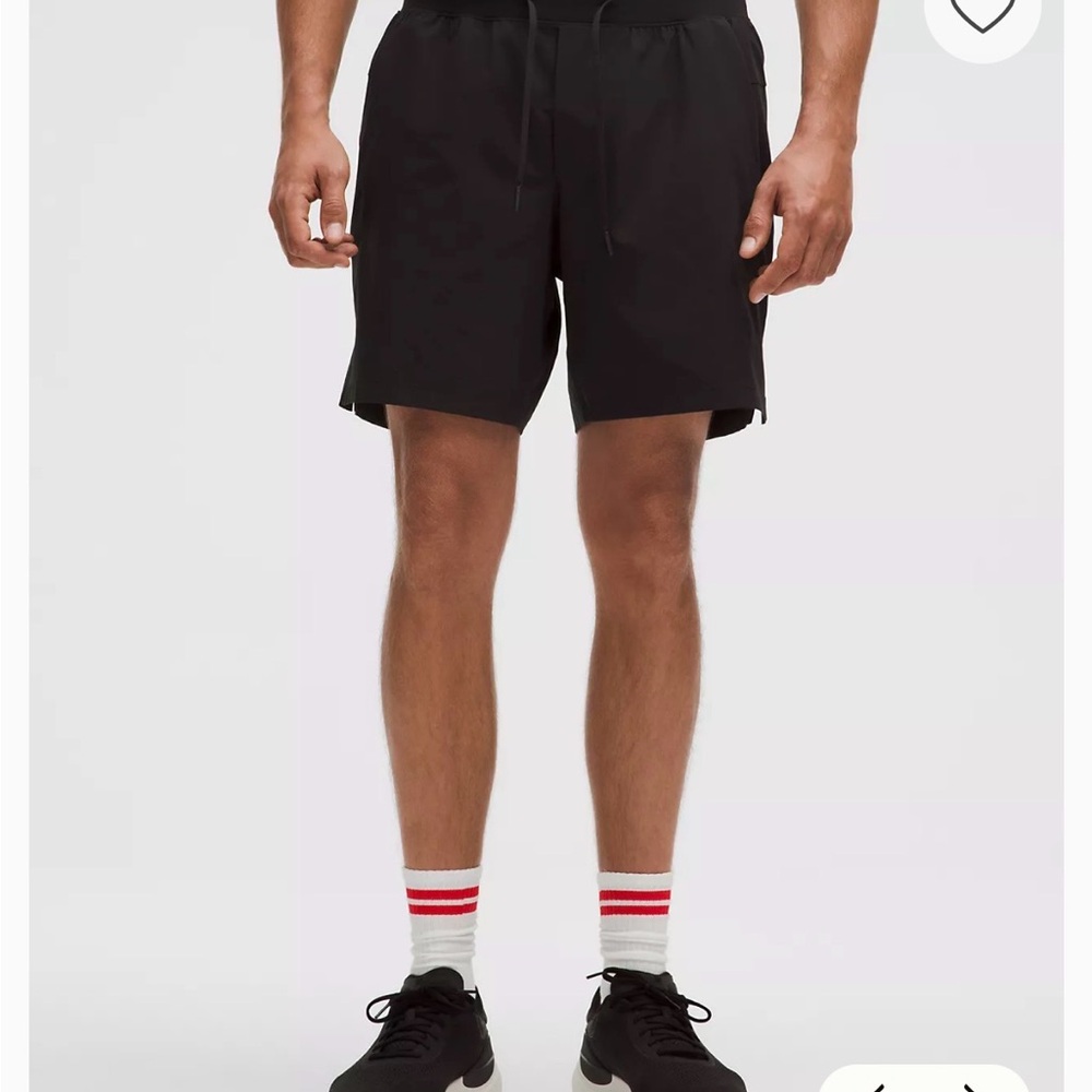 lululemon athletica Men's Black Athletic Shorts zerod in linerless shorts 7”
